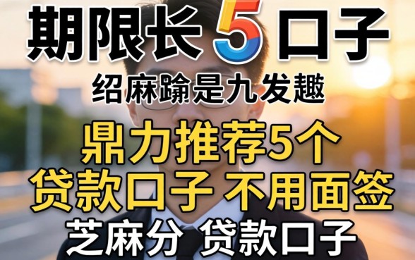 贷款期限长的口子，鼎力推荐5个不用面签和芝麻分的贷款口子