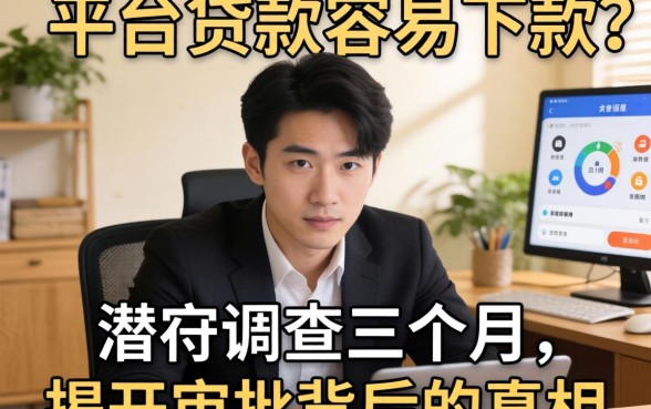 通过哪个平台贷款容易下款?我潜伏调查三个月,揭开审批背后的真相