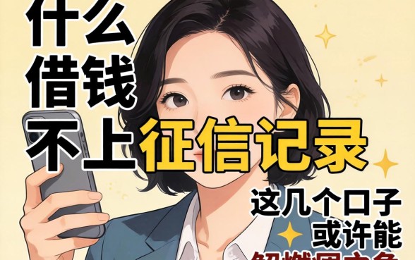 揭秘用什么借钱不上征信记录，这几个口子或许能解燃眉之急