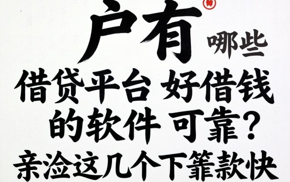 黑户有哪些借贷平台好借钱的软件可靠?亲测这几个下款快