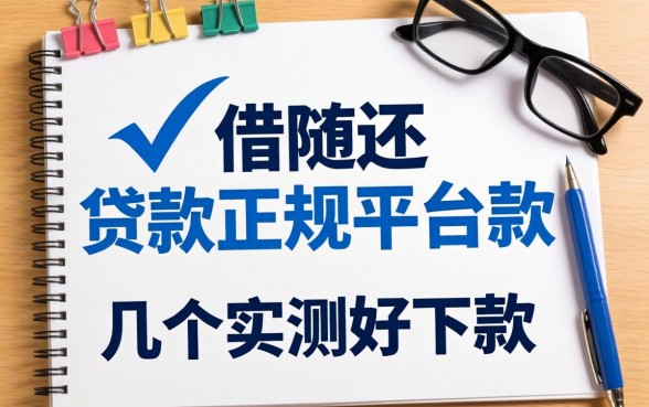 随借随还的贷款正规平台2026款:整理了几个实测好下款的