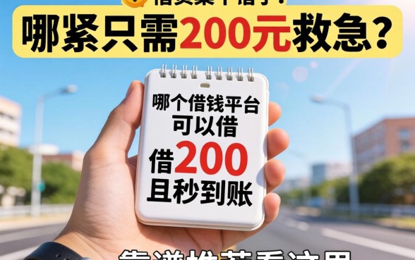 手头紧只需200元救急?哪个借钱平台可以借200且秒到账?靠谱推荐看这里