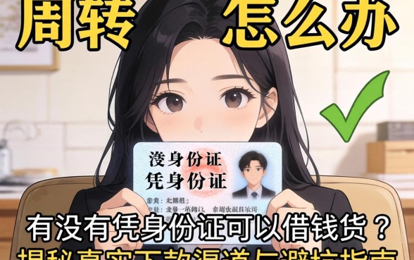 急需周转怎么办？有没有凭身份证可以借钱的？揭秘真实下款渠道与避坑指南