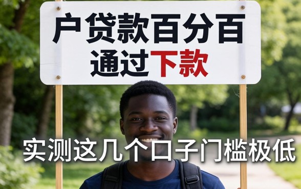 黑户贷款百分百通过下款的，实测这几个口子门槛极低