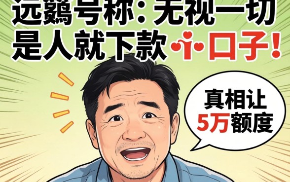 我看过2026年那些号称无视一切是人就下款的口子，真相让5万额度变得讽刺