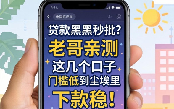 手机贷款黑户秒批？老哥亲测：这几个口子门槛低到尘埃里，下款稳！