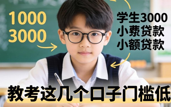 适合学生的1000-3000小额贷款，这几个口子门槛低