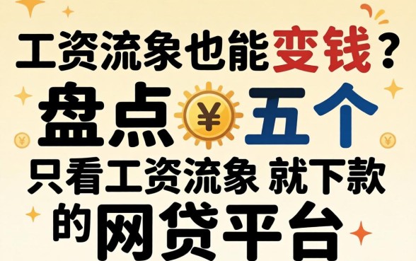 工资流水也能变钱?盘点五个只看工资流水就下款的网贷平台