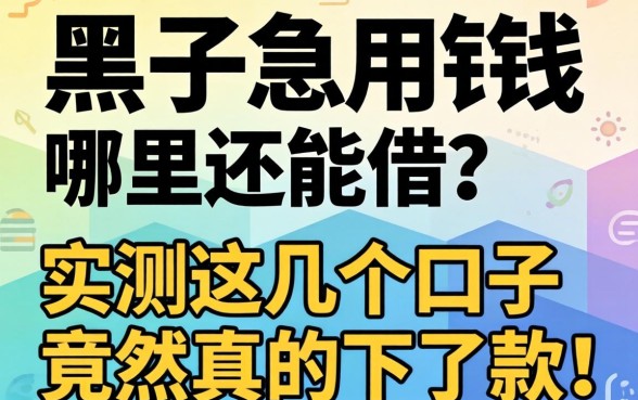 征信黑了急用钱哪里还能借？实测这几个口子竟然真的下了款！