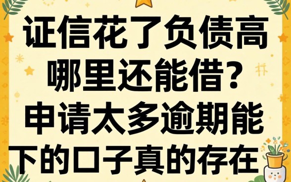征信花了负债高哪里还能借？申请太多逾期能下的口子真的存在吗？