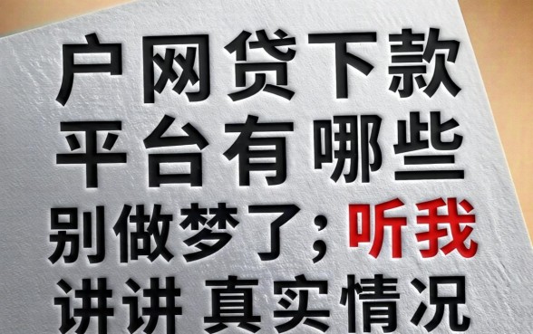 黑户网贷下款平台有哪些?别做梦了,听我讲讲真实情况