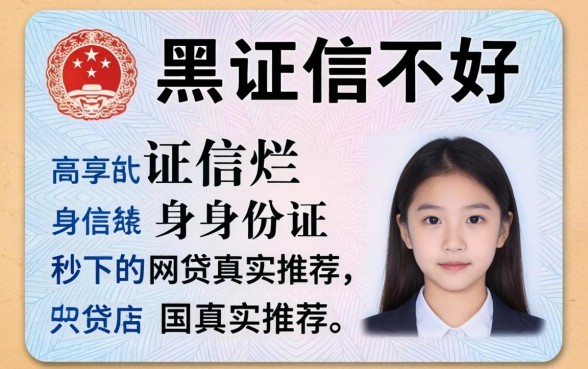 征信黑征信不好征信烂身份证秒下的网贷真实推荐