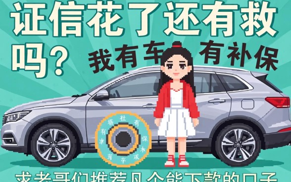 征信花了还有救吗？我有车有社保，求老哥们推荐几个能下款的口子！