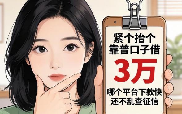 手头紧想找个靠谱口子借3万，哪个平台下款快还不乱查征信？