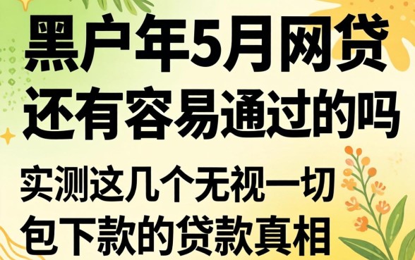 黑户2026年5月网贷还有容易通过的吗？实测这几个无视一切包下款的贷款真相