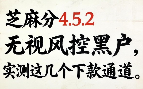芝麻分452无视风控黑户，实测这几个下款通道