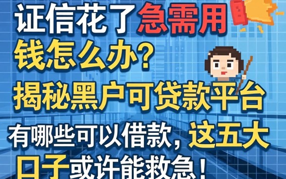 征信花了急需用钱怎么办？揭秘黑户可贷款平台有哪些可以借款，这五大口子或许能救急！
