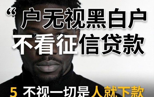 黑户无视黑白户不看征信贷款，归纳5个无视一切是人就下款的软件