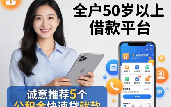 黑户50岁以上借款平台，诚意推荐5个公积金快速贷款软件