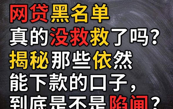 网贷黑名单真的没救了吗?揭秘那些依然能下款的口子,到底是不是陷阱?