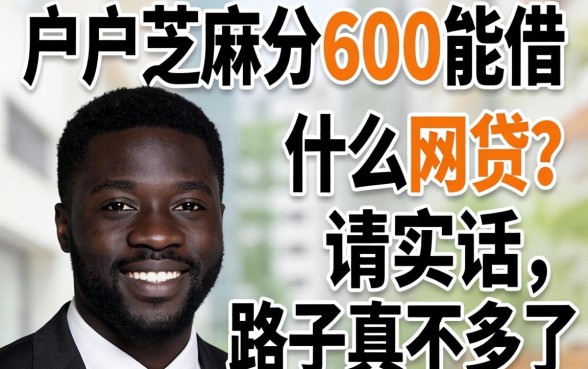 黑户芝麻分600能借什么网贷？说实话，路子真不多了