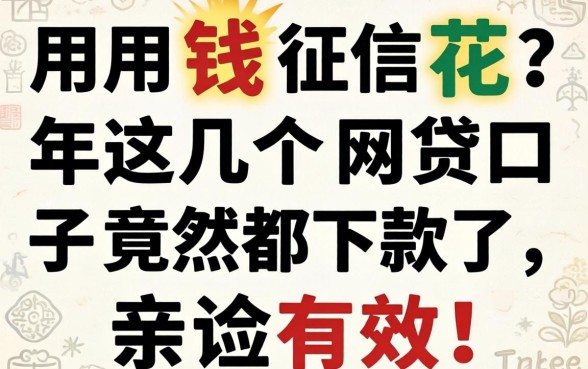 急用钱征信花?2026年这几个网贷口子竟然都下款了,亲测有效!