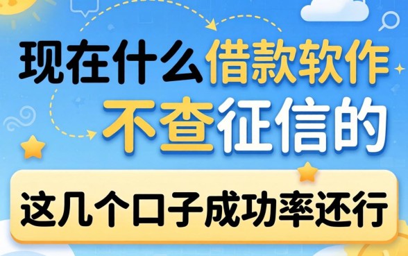 揭秘现在什么借款软件不查征信的，这几个口子成功率还行