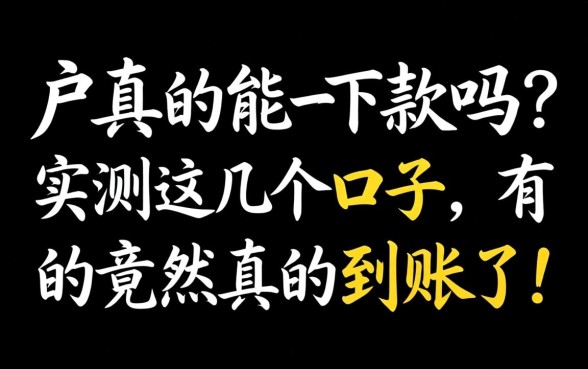 黑户真的能下款吗?实测这几个口子,有的竟然真的到账了!