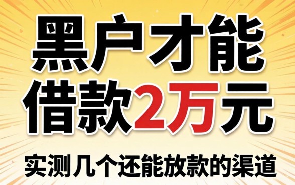 黑户如何才能借款2万元？实测几个还能放款的渠道