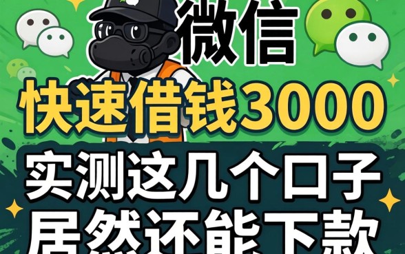 黑户微信快速借钱3000，实测这几个口子居然还能下款