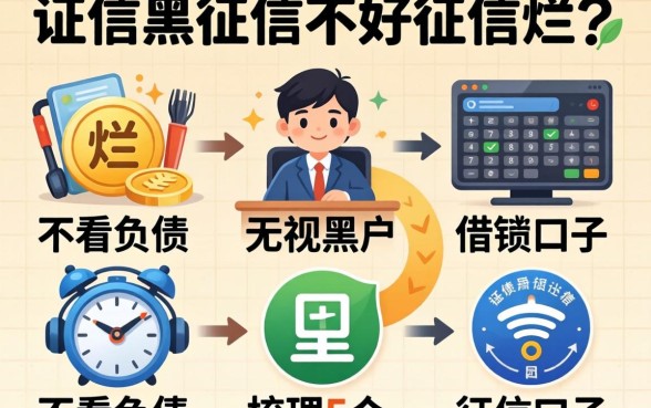 征信黑征信不好征信烂无视黑户的借钱口子，梳理5个不看负债和征信的口子