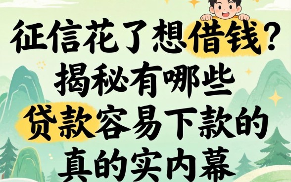征信花了想借钱？揭秘有哪些贷款容易下款的真实内幕
