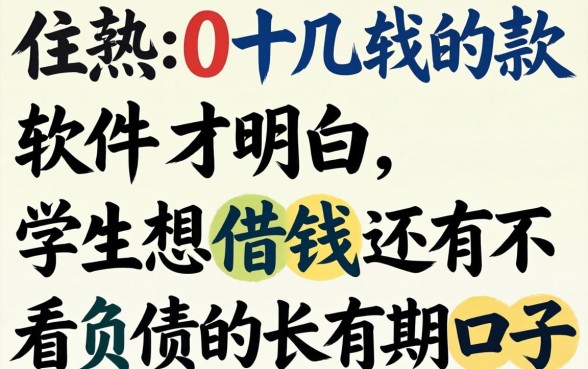 我翻了十几款软件才明白，学生想借钱还有不看负债的长期口子