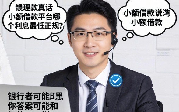 银行经理说真话：小额借款平台哪个利息最低正规？答案可能和你想的不一样
