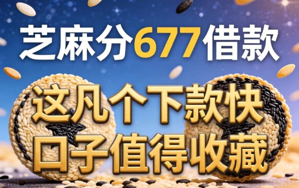 芝麻分677借款:这几个下款快的口子值得收藏