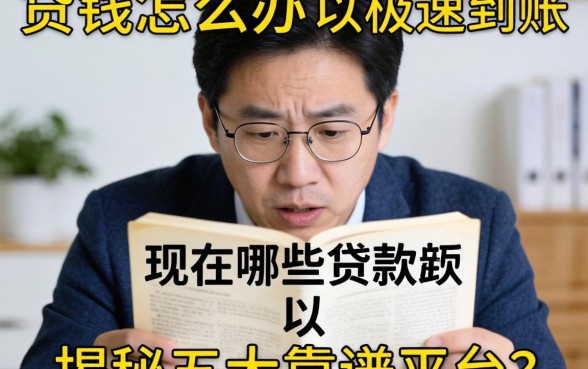 急需用钱怎么办?现在哪些贷款可以极速到账?揭秘五大靠谱平台