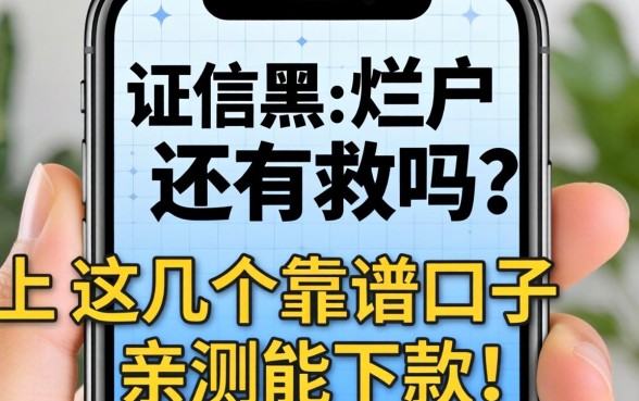 征信黑户烂户还有救吗？手机上这几个靠谱口子亲测能下款！