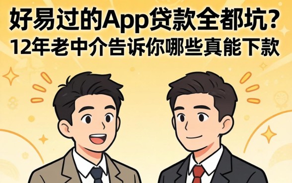 容易过的app贷款全是坑?12年老中介告诉你哪些真能下款