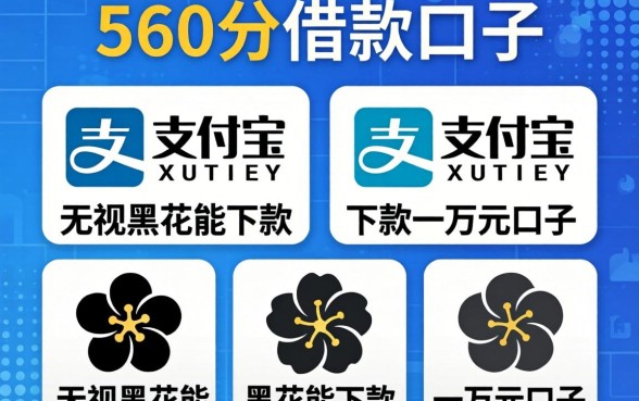 支付宝560分借款口子，陈列五个无视黑花能下款一万元口子