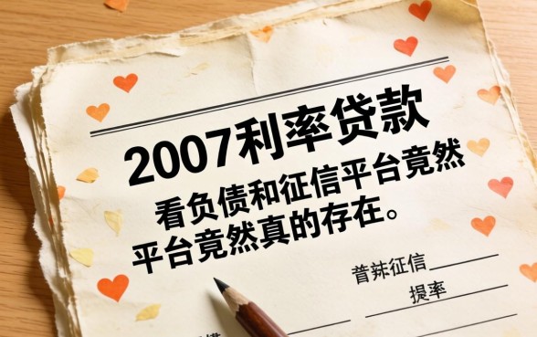 我翻出了尘封的2007利率贷款档案，发现不看负债和征信的平台竟然真的存在