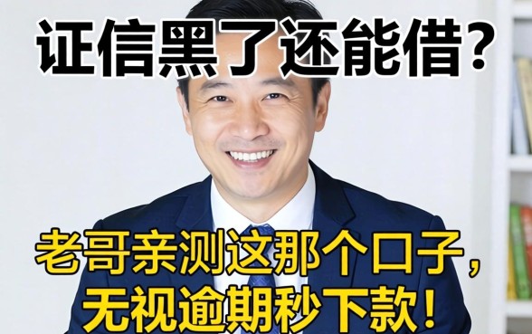 征信黑了还能借?老哥亲测这几个口子,无视逾期秒下款!