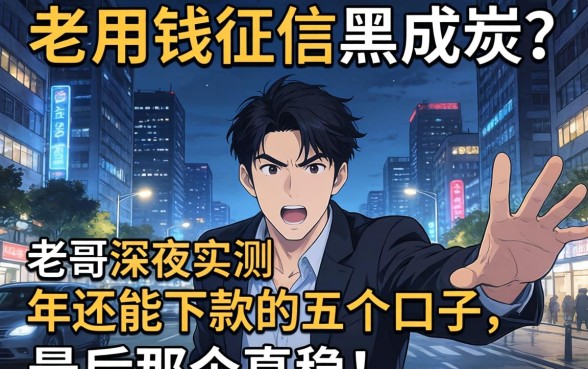 急用钱征信黑成炭？老哥深夜实测2026年还能下款的五个口子，最后那个真稳！