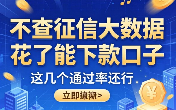 揭秘2026不查征信大数据花了能下款的口子,这几个通过率还行