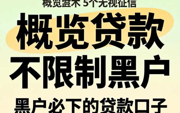 大额贷款不限制黑户,概览5个无视征信黑户必下的贷款口子