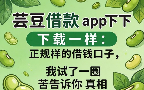 类似芸豆借款app下载一样正规的借钱口子，我试了一圈告诉你真相