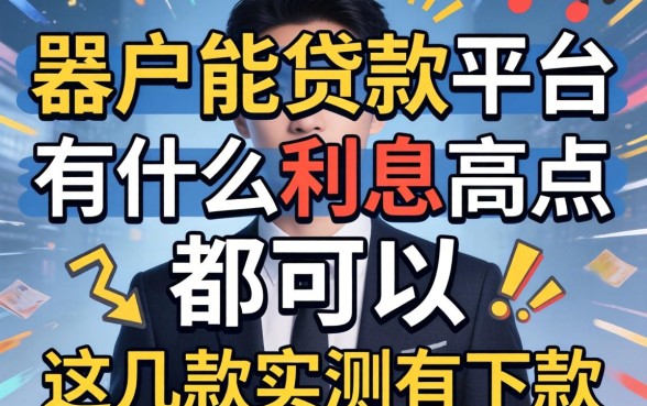 黑户能贷款的平台有什么利息高点都可以,这几款实测有下款
