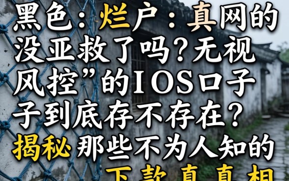 网黑烂户真的没救了吗？无视风控的IOS口子到底存不存在？揭秘那些不为人知的下款真相