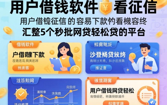 黑户2026借钱软件不看征信的容易下款的，汇整5个秒批网贷轻松贷的平台