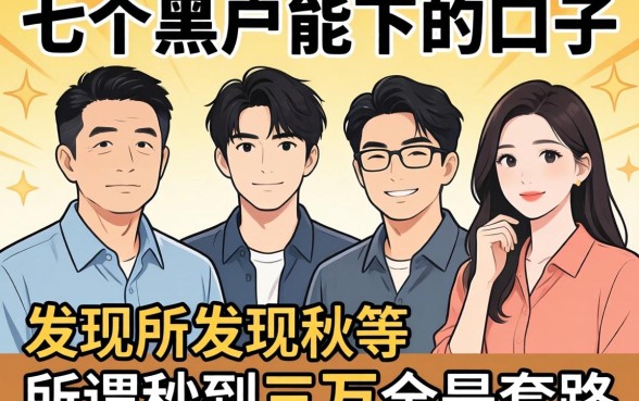 我试了七个黑户能下的口子，发现所谓秒到三万全是套路