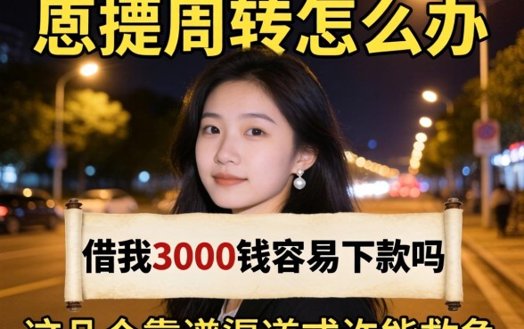 深夜急需周转怎么办？借我3000块钱容易下款吗？这几个靠谱渠道或许能救急